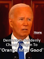After a noticeably carrot-hued President Joe Biden gave a live address to the nation two days after his disastrous debate with Donald Trump, top Democrat marketing strategists scrambled to suddenly change their official slogan to ''Orange Man Good.'' he frantic shifting of gears comes on the heels of several years the same team of expert political messaging strategists spent spreading the well-known slogan ''Orange Man Bad'' to combat the popularity of former President Donald Trump.